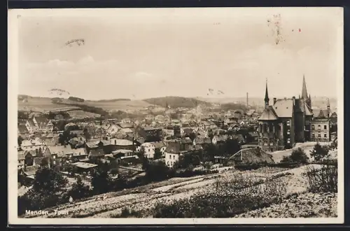 AK Menden / Sauerland, Stadtansicht mit Kirche