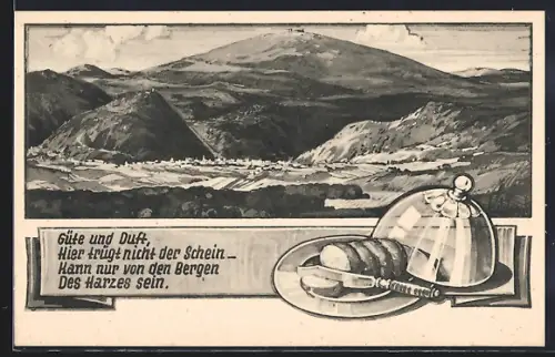 AK Immenrode / Goslar, Harz-Käserei Hermann Ehlers, Brocken, Landschaftspanorama