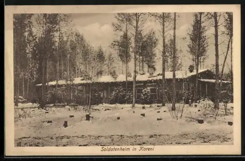 AK Koreni, Soldatenheim im Winter