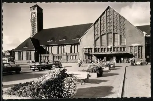 AK Oldenburg, Hauptbahnhof mit Vorplatz