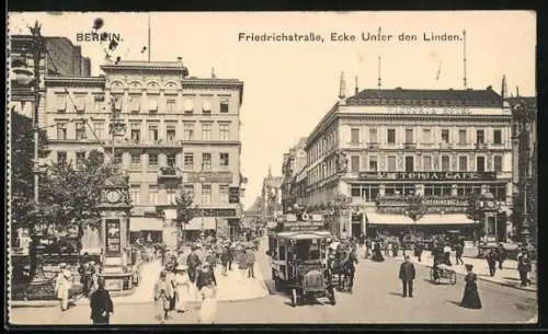 AK Berlin, Friedrichstrasse, Ecke Unter den Linden
