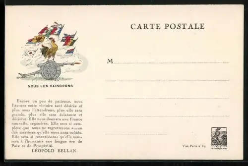 AK Nous les Vaincrons, Propaganda Entente
