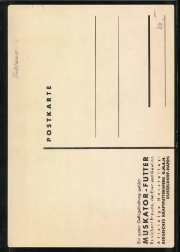 AK Reklame für Muskator-Futter