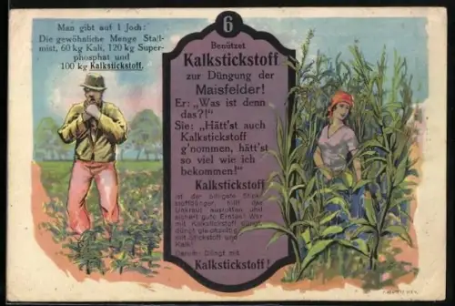 AK Reklame für Kalkstickstoff, Düngemittel