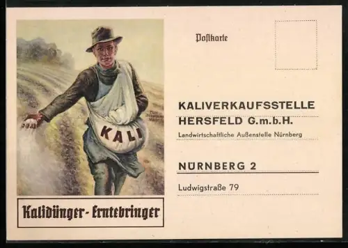 Künstler-AK Kalidünger-Erntebringer, Reklame