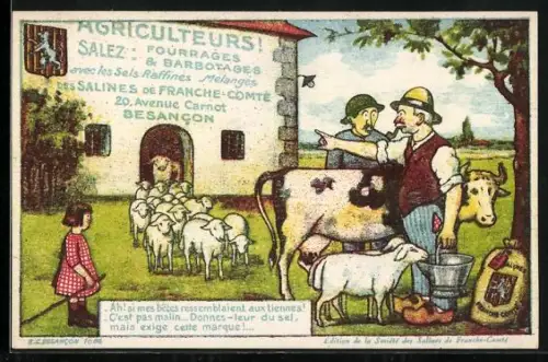 AK Reklame für Sels Raffines Melanges des Salines de Franche-Comte