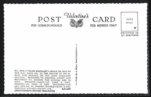 AK Lokomotive Glen Douglas, englische Eisenbahn