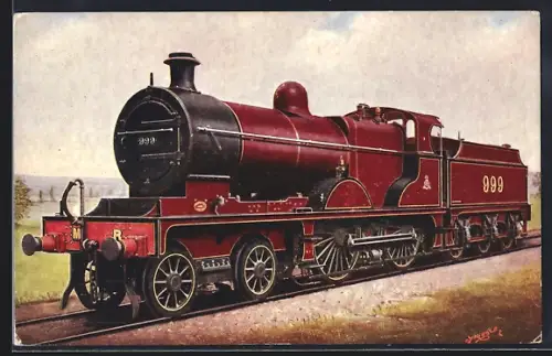 AK Englische Eisenbahn-Lokomotive der Midland Class No. 999