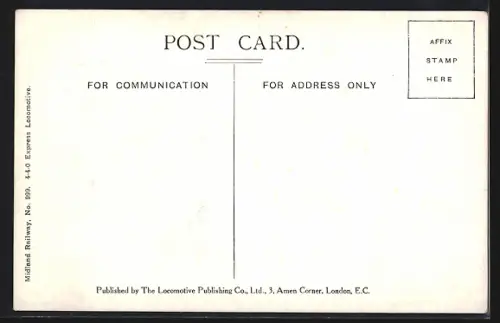 AK Englische Eisenbahn-Lokomotive der Midland Class No. 999
