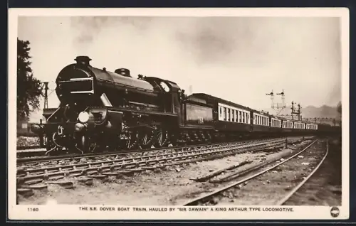 AK SR Dover Boat Train hauled by Sir Gawain, englische Eisenbahn
