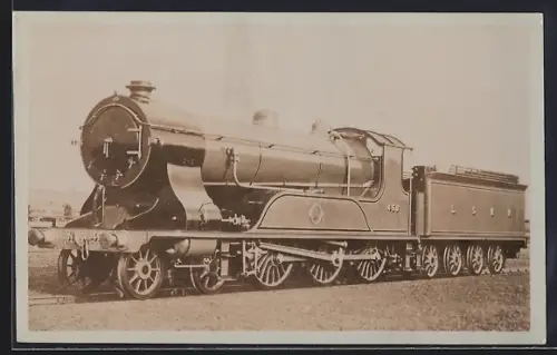 Foto-AK Lokomotive No. 458 LSMR, englische Eisenbahn