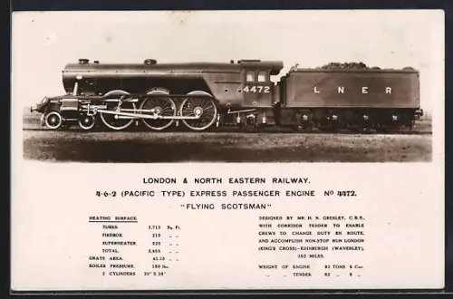 AK englische Eisenbahn Flying Scotsman der London & Eastern Railway-Gesellschaft