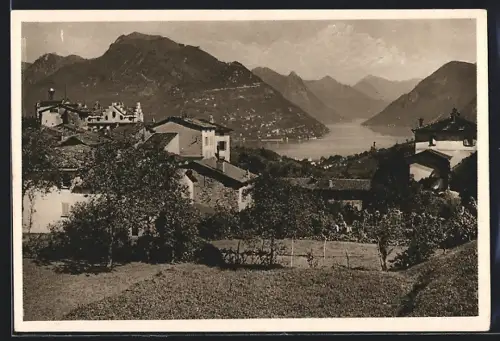 AK Porlezza /Lago di Lugano, Montagnola e sfondo