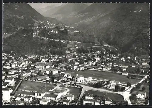 AK Giubiasco, Teilansicht, Fliegeraufnahme