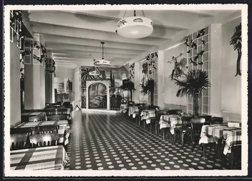 AK Lugano, San Domenico, Pensione Ristorante Dancing Astoria, Innenansicht