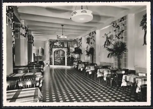 AK Lugano, San Domenico, Pensione Ristorante Dancing Astoria, Innenansicht