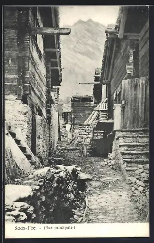 AK Saas-Fée, Rue principale
