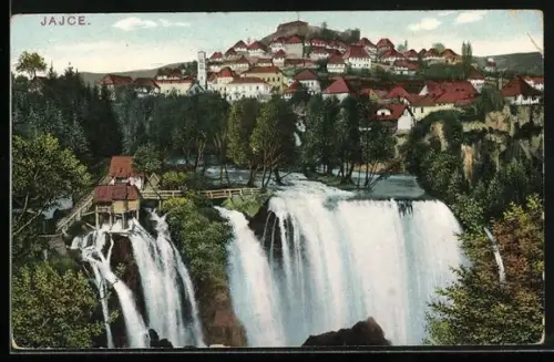 AK Jajce, Wasserfall im Ort