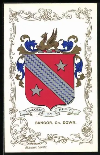 Künstler-AK Bangor Coat of Arms, Success by merit
