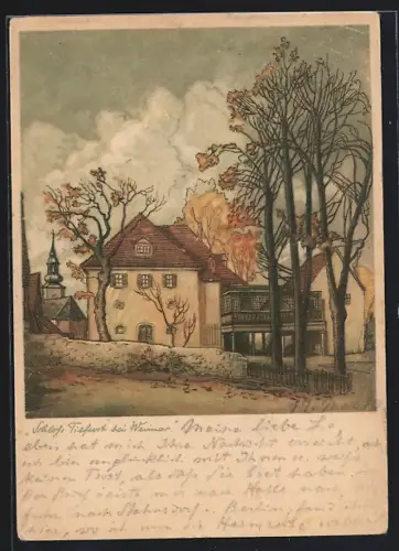 AK Weimar / Thüringen, Blick auf Schloss Tiefurt