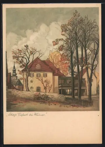 AK Weimar / Thüringen, Blick auf Schloss Tiefurt