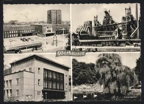 AK Oberhausen / Rheinland, Gutehoffnungshütte, Theater, Bahnhof