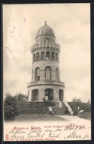 AK Bergen / Rügen, Arndt Denkmal auf dem Rugard