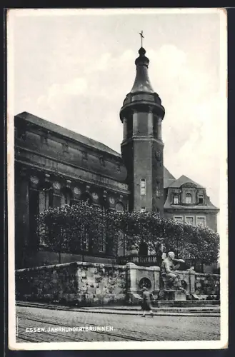 AK Essen, Partie am Jahrhundertbrunnen