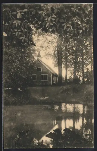 AK Louisenlund, Waldkapelle mit Teich