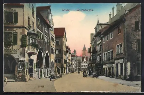 AK Lindau / Bodensee, Blick in die Maximilianstrasse
