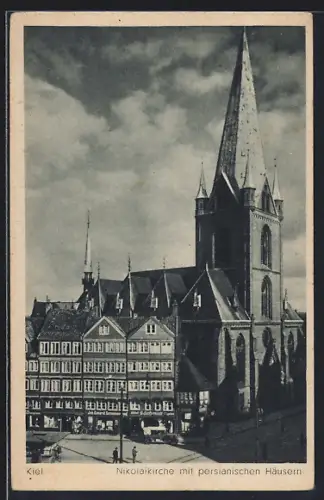 AK Kiel, Nikolaikirche mit persianischen Häusern