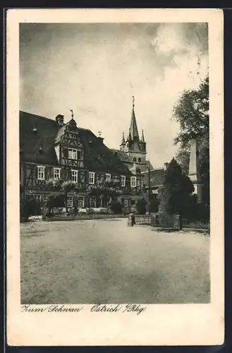 AK Östrich i. Rhg., Gasthof Zum Schwan