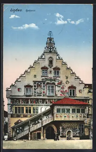 AK Lindau / Bodensee, Sicht auf das Rathaus