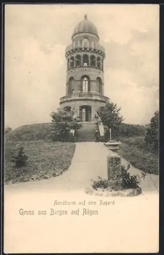 AK Bergen / Rügen, Arndtturm auf dem Rugard