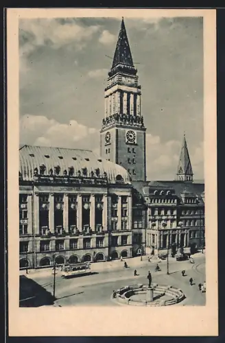 AK Kiel, Rathaus mit Schwertträger-Brunnen