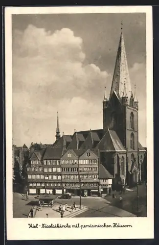 AK Kiel, Nicolaikirche mit persianischen Häusern