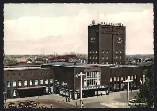 AK Oberhausen / Rheinland, Hauptbahnhof & Gute Hoffnungshütte