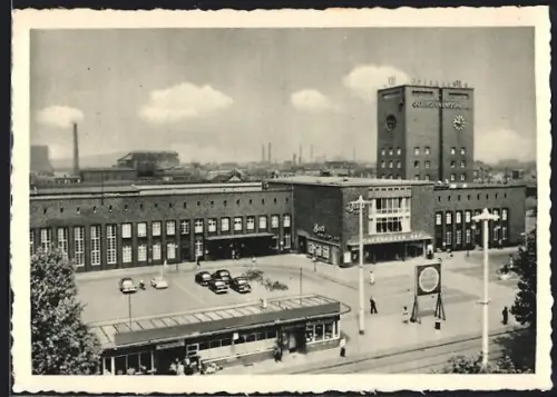 AK Oberhausen / Rheinland, Bahnhof & Gute Hoffnungshütte