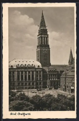 AK Kiel, Totalansicht vom Rathaus