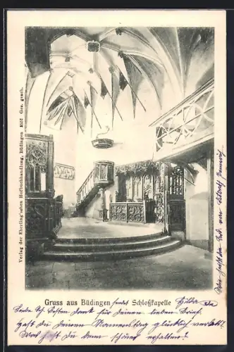 AK Büdingen / Oberhessen, Schlosskapelle von innen