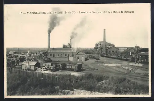 AK Mazingarbe-les-Brebis /P.-de-C., Lavoirs et Fours à coke des Mines de Béthune