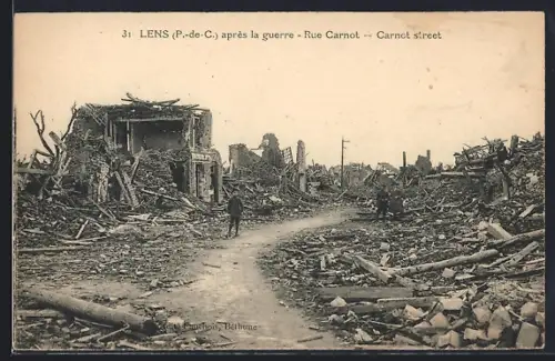 AK Lens /P.-de-C., Après la guerre, Rue Carnot