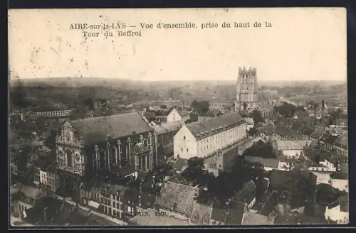 AK Aire-sur-la-Lys, Vue d`ensemble, prise du haut de la Tour du Beffroi