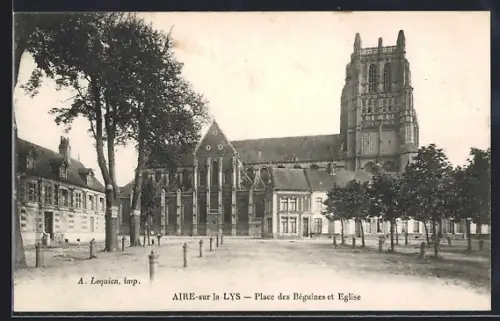 AK Aire-sur-la-Lys, Place des Béguines et Église