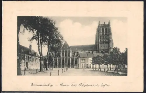 AK Aire-sur-la-Lys, Place des Béguines et Église