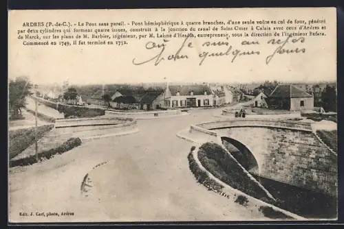 AK Ardres /P.-de-C., Le Pont sans pareil et vue du village environnant