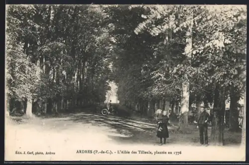 AK Ardres /P.-de-C., L`Allée des Tilleuls, plantée en 1776