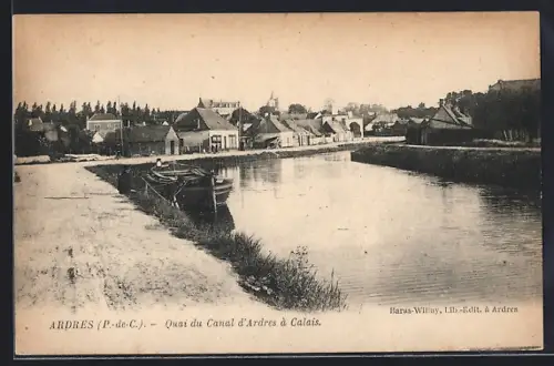 AK Ardres /P.-de-C., Quai du Canal d`Ardres & Calais