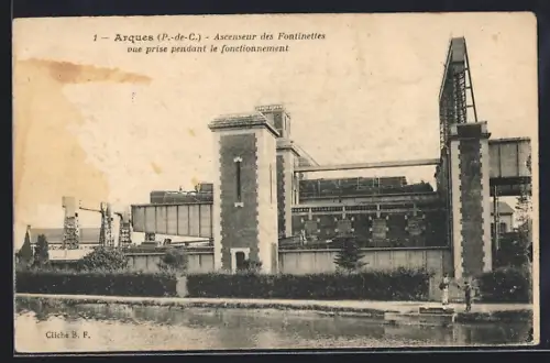 AK Arques /P.-de-C., Ascenseur des Fontinettes vue prise pendant le fonctionnement