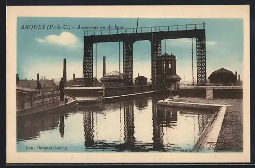 AK Arques /P.-de-C., Ascenseur vu du haut